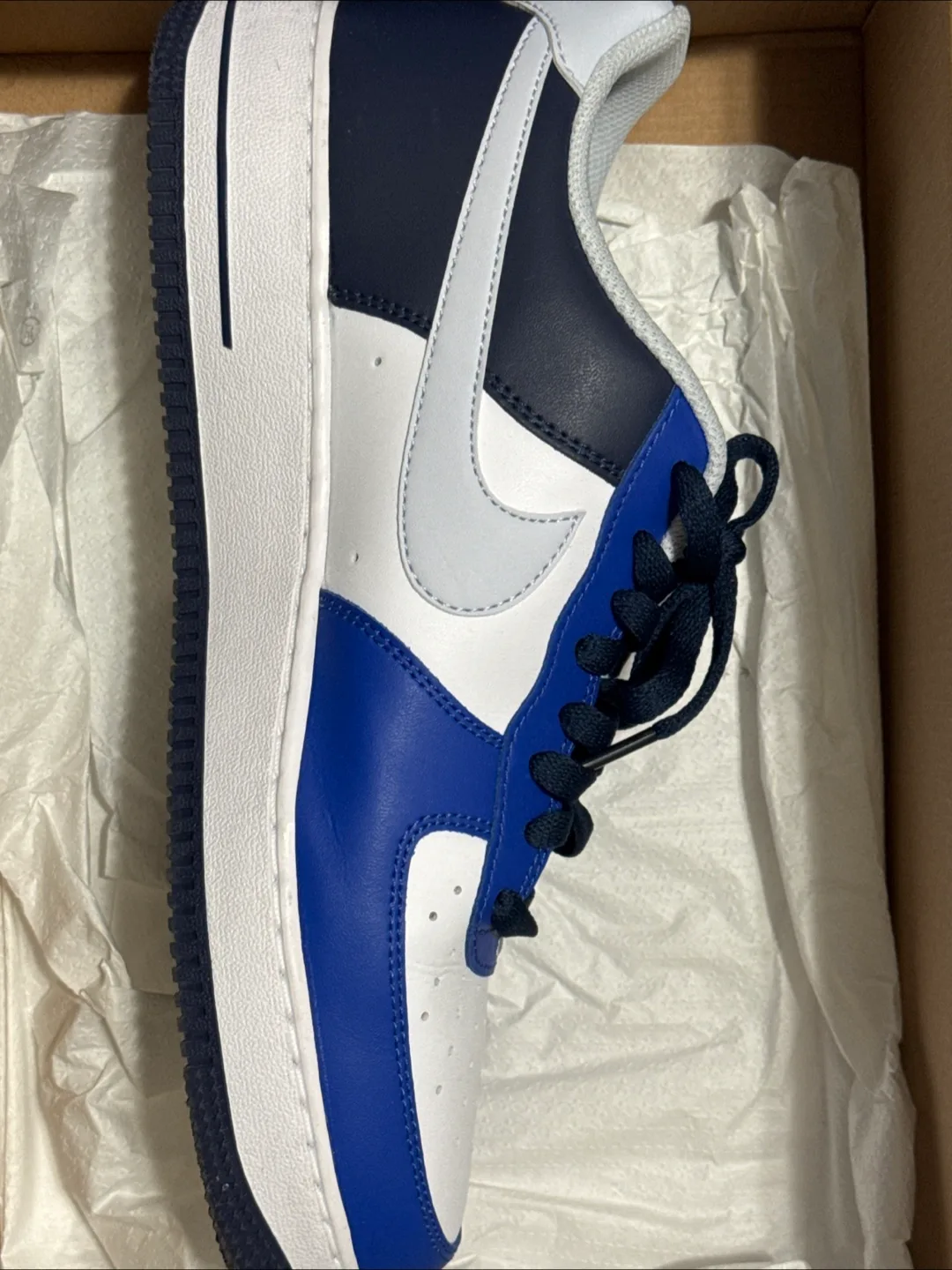 Nike Air Force 1 Blue and White Sneakers image indicator(2)
