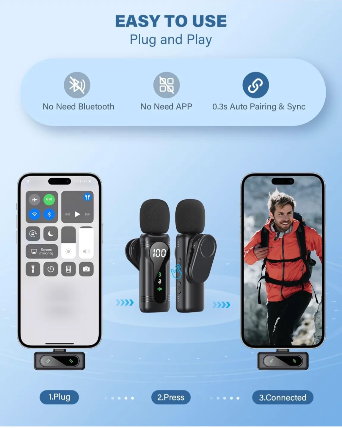 Wireless Lavalier Microphone image indicator(2)