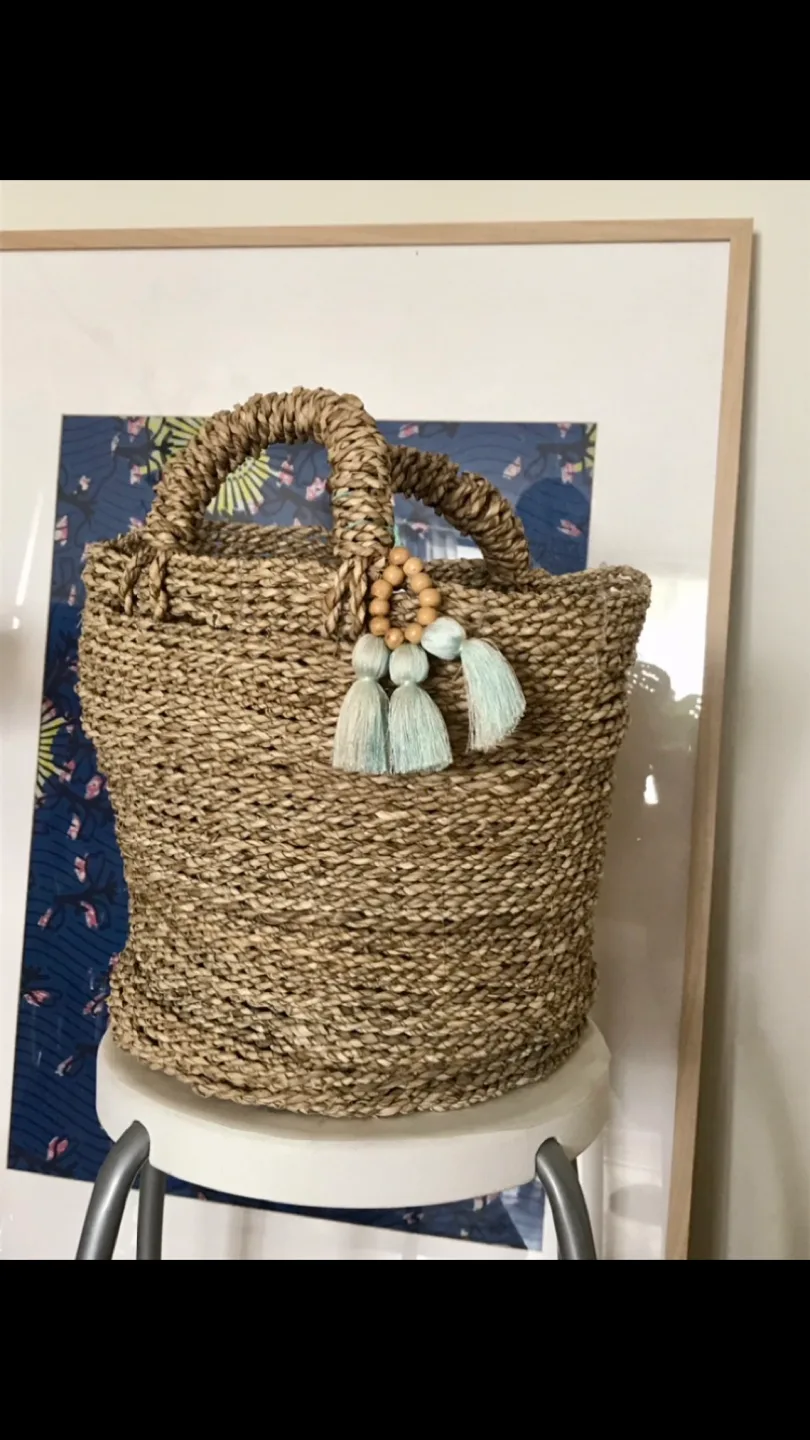 Beautiful Seagrass Basket- for cosy blanket, plant, pillows image indicator(5)