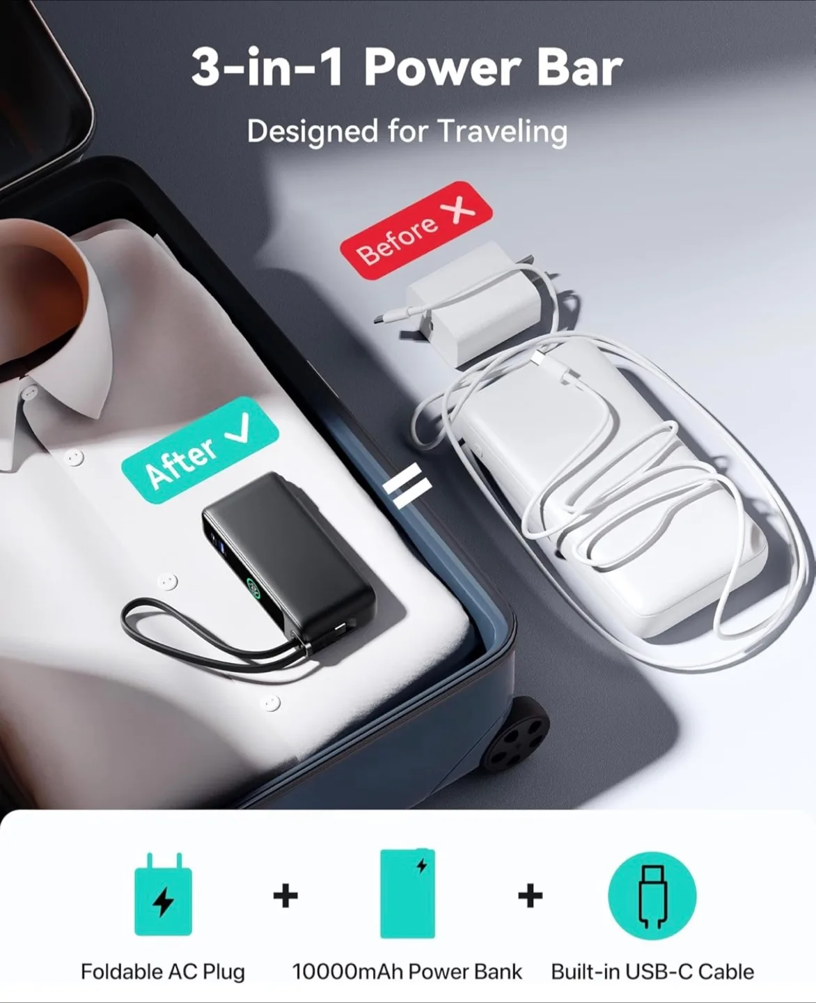 Portable Power Bank Charger Golden image indicator(8)