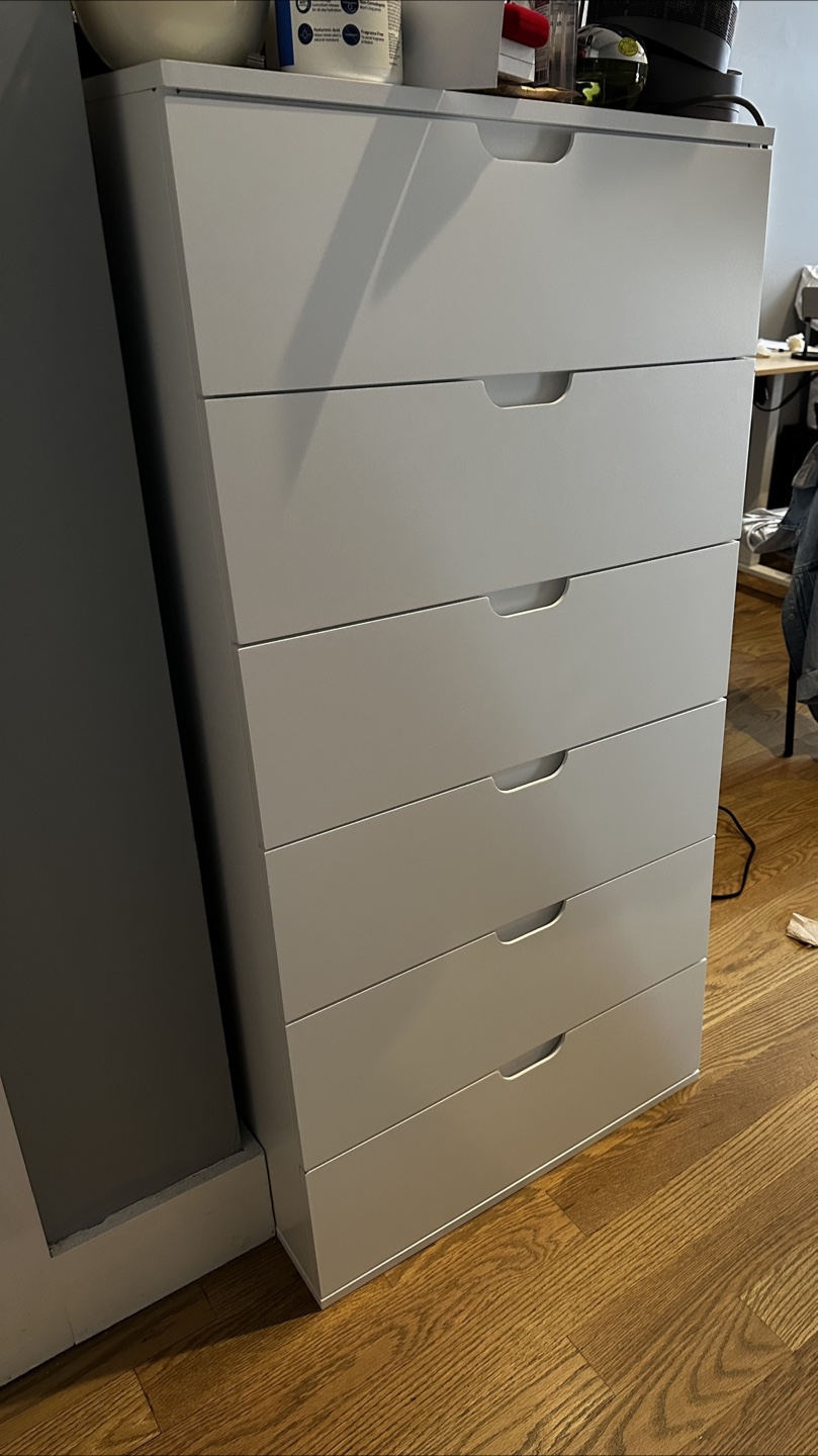 White Tall 6 Drawer Dresser - photo 2