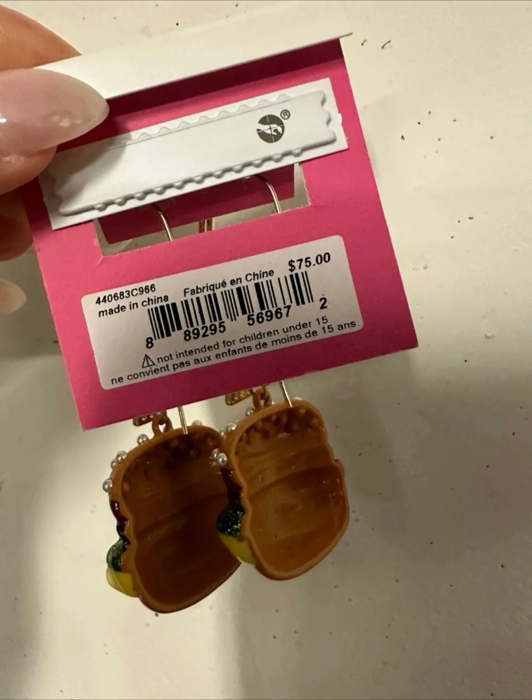 Brand new Betsey Johnson Burger Earrings image indicator(2)