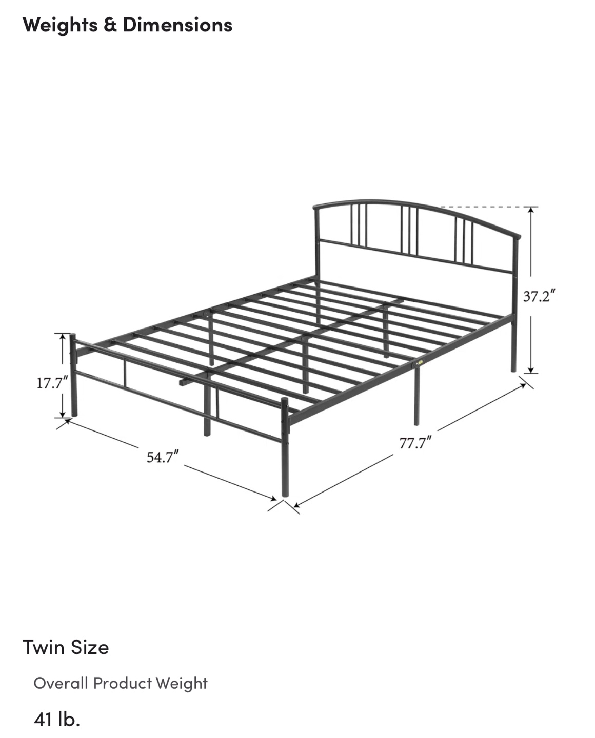 Bed Frame - Full/Double - photo 4
