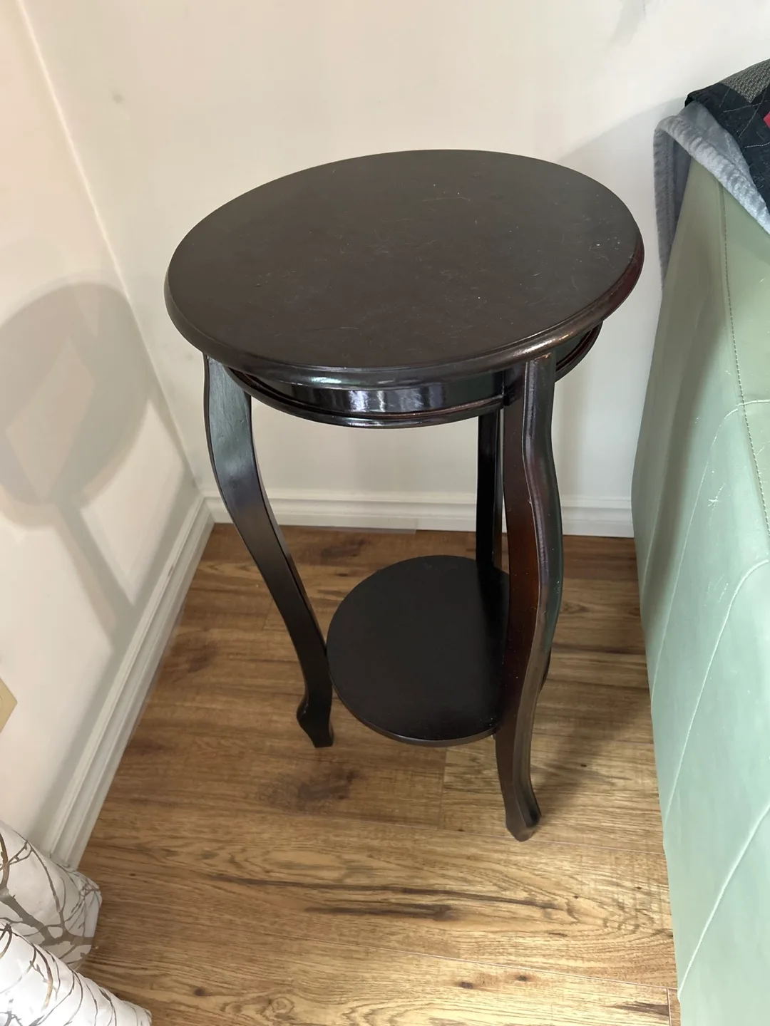 Pick up only) Dark brown side table thumbnail