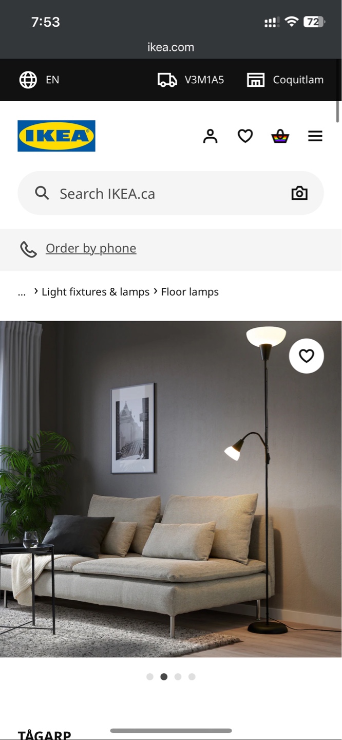 White floor lamp IKEA standard