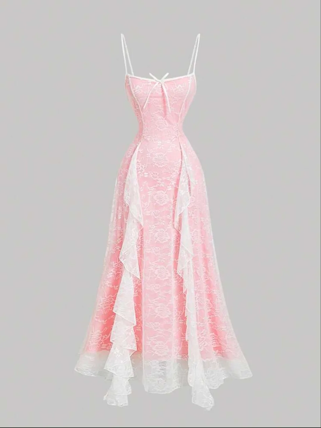 SHEIN MOD Pink lace dress thumbnail