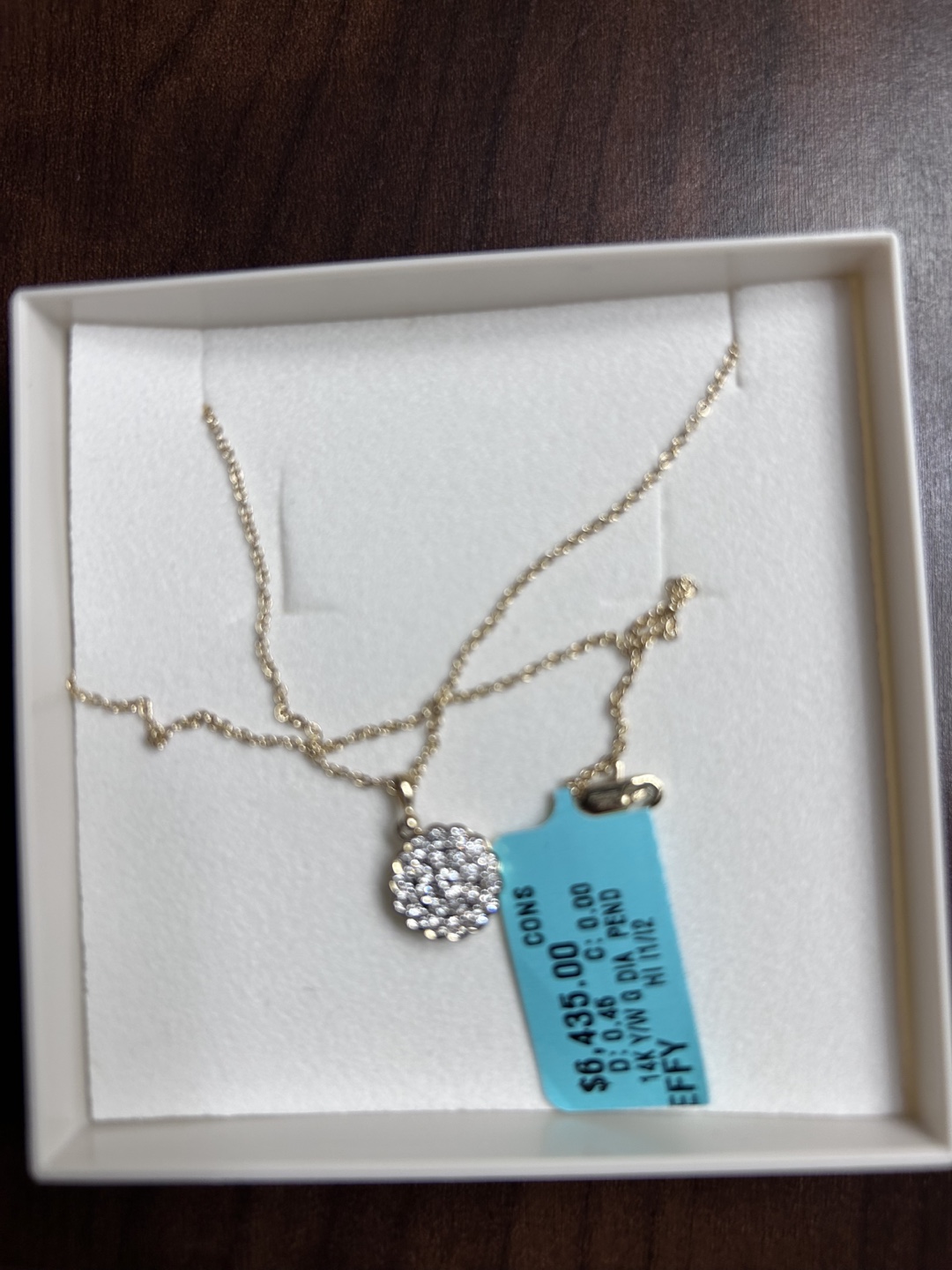 Gold Pendant Necklace certified dimond - photo 2