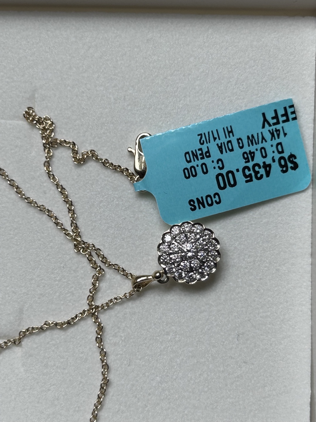 Gold Pendant Necklace certified dimond - photo 3