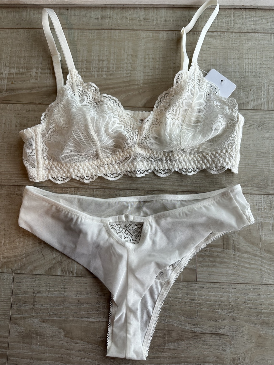 White Lace Bra & Panty Set - photo 5
