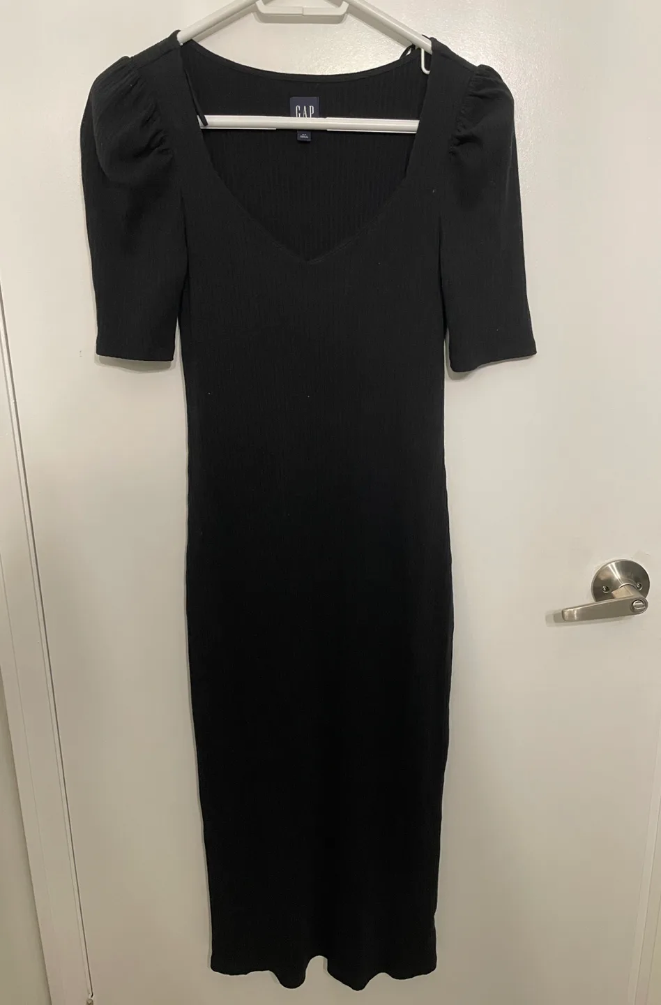GAP Black Ribbed Dress thumbnail