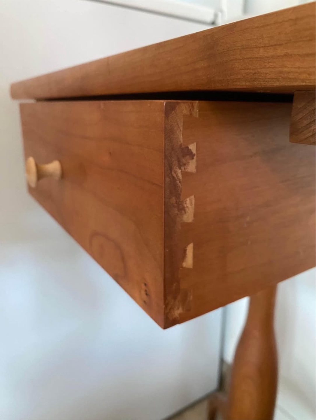 Solid Wood Side Table with Drawer - photo 2