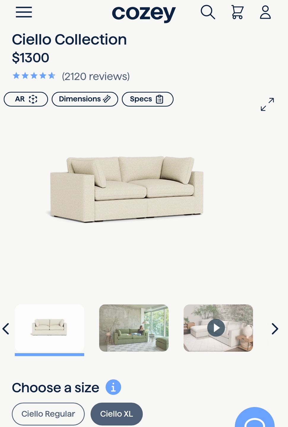 Cozy Couch - Cielio Collection