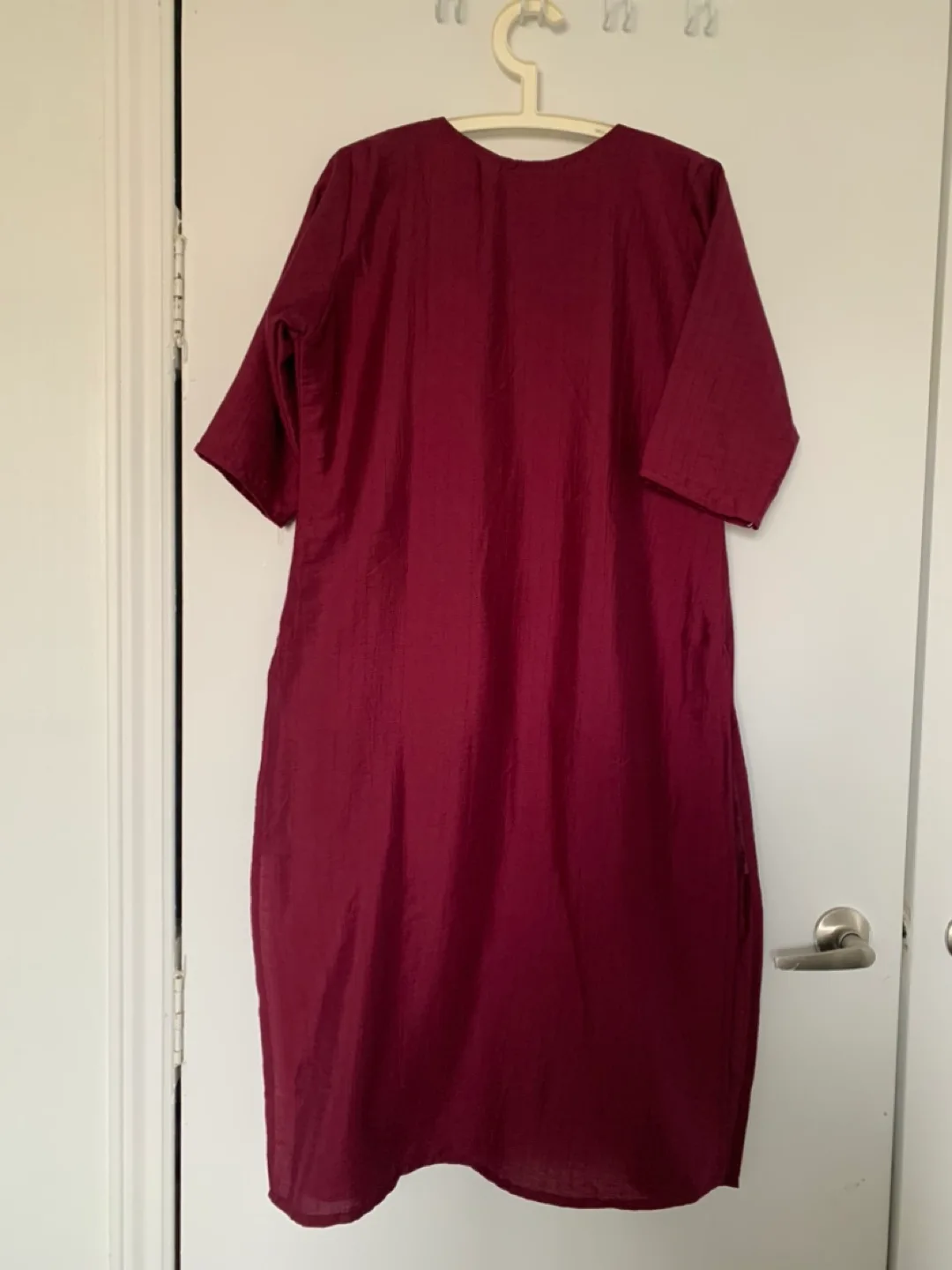 Burgundy Embroidered Dress image indicator(4)