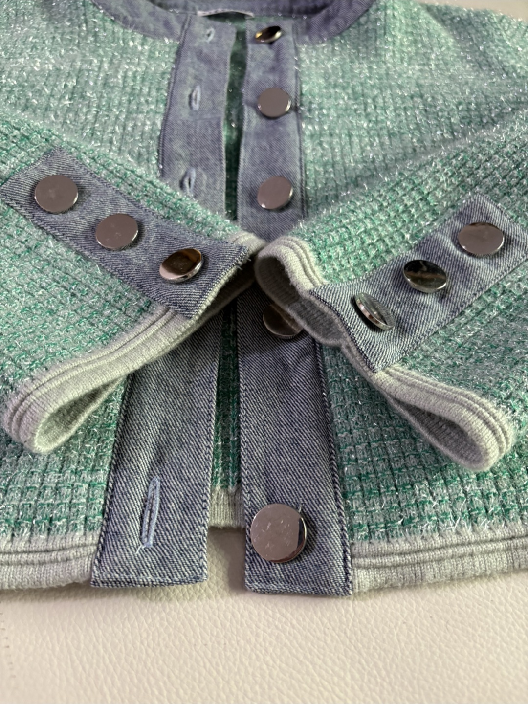 Claudie Pierlot Crop Green Musical Garden Cardigan - photo 3