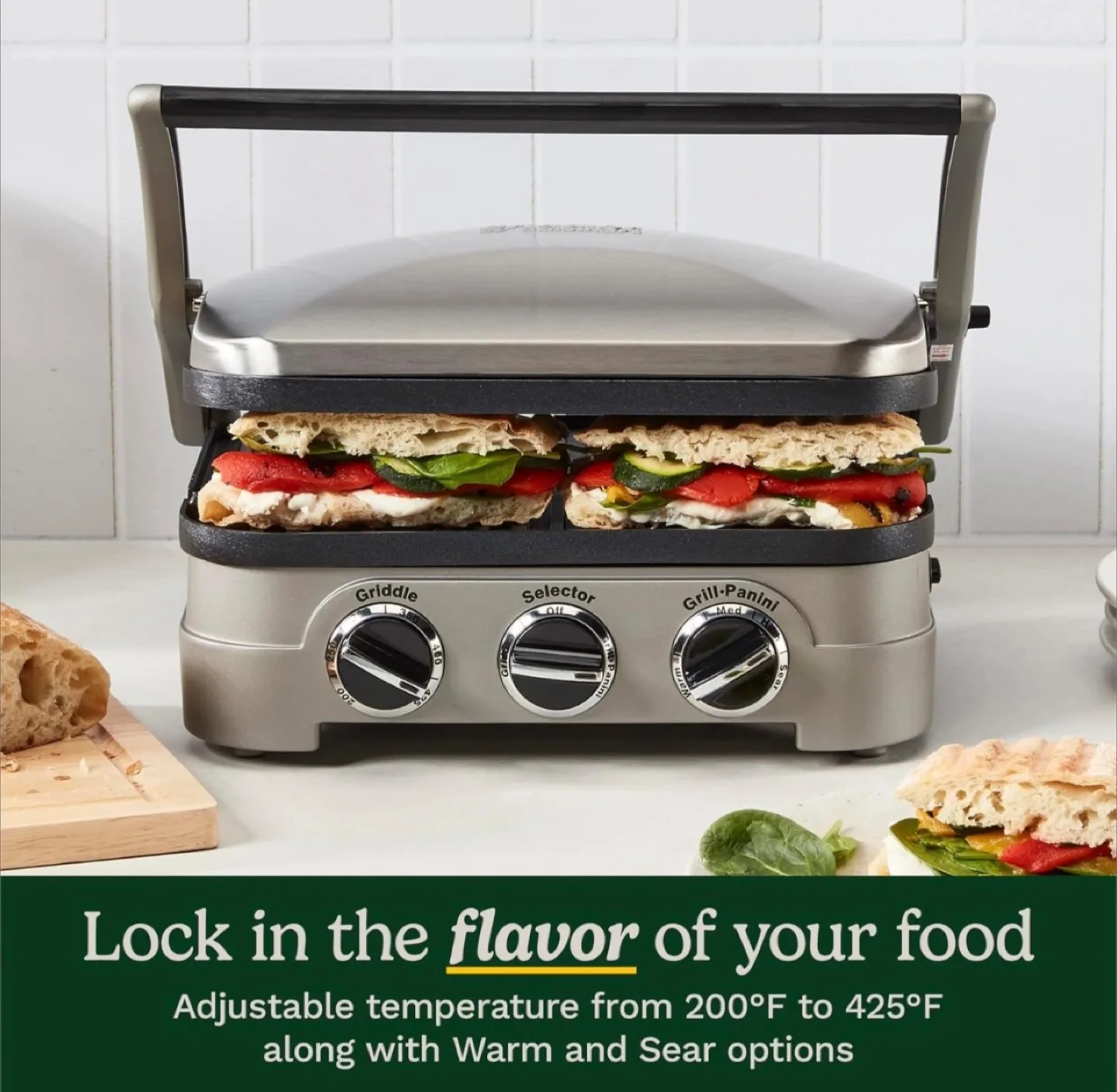 Cuisinart 5-in-1 Electric Indoor Grill & Griddler - Silver image indicator(8)