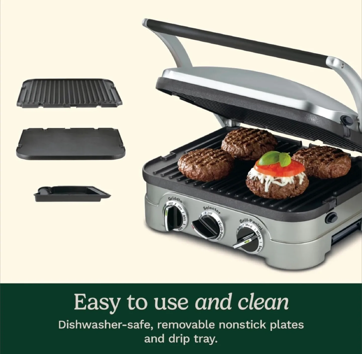 Cuisinart 5-in-1 Electric Indoor Grill & Griddler - Silver image indicator(10)