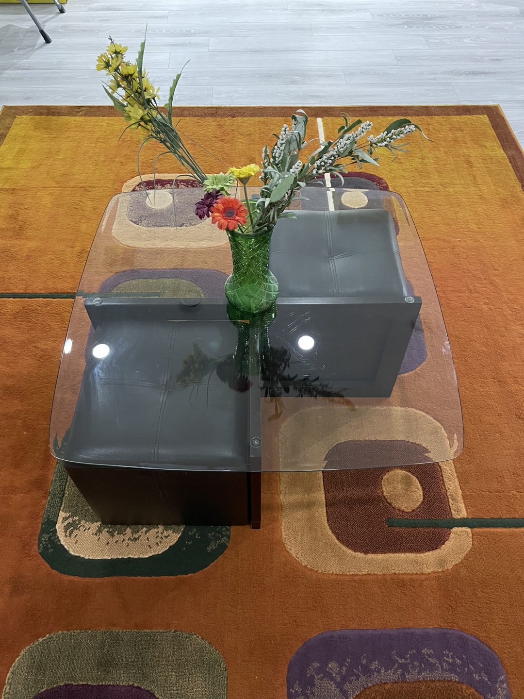 Glass coffee table