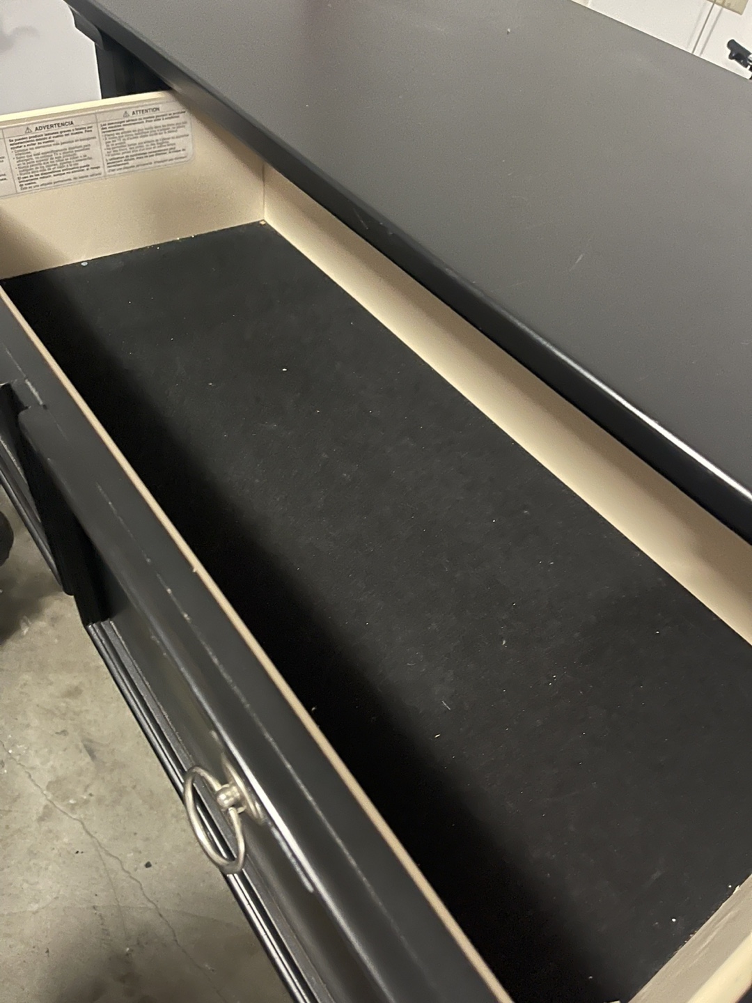 Black Dresser with Silver Handles