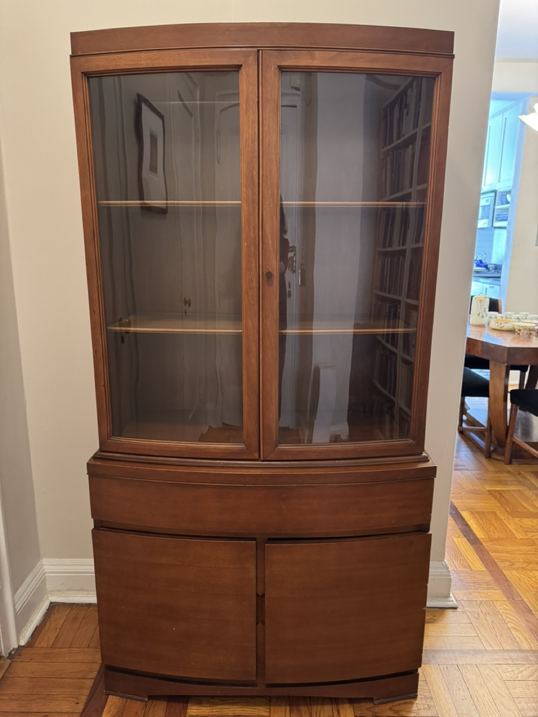 Vintage Wooden Curio Cabinet