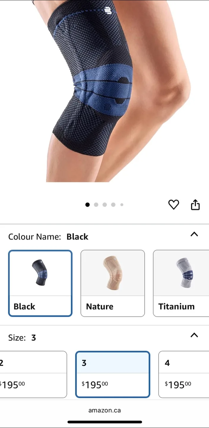 New! Bauerfeind GenuTrain Knee Brace. Size 3. Black. image indicator(2)