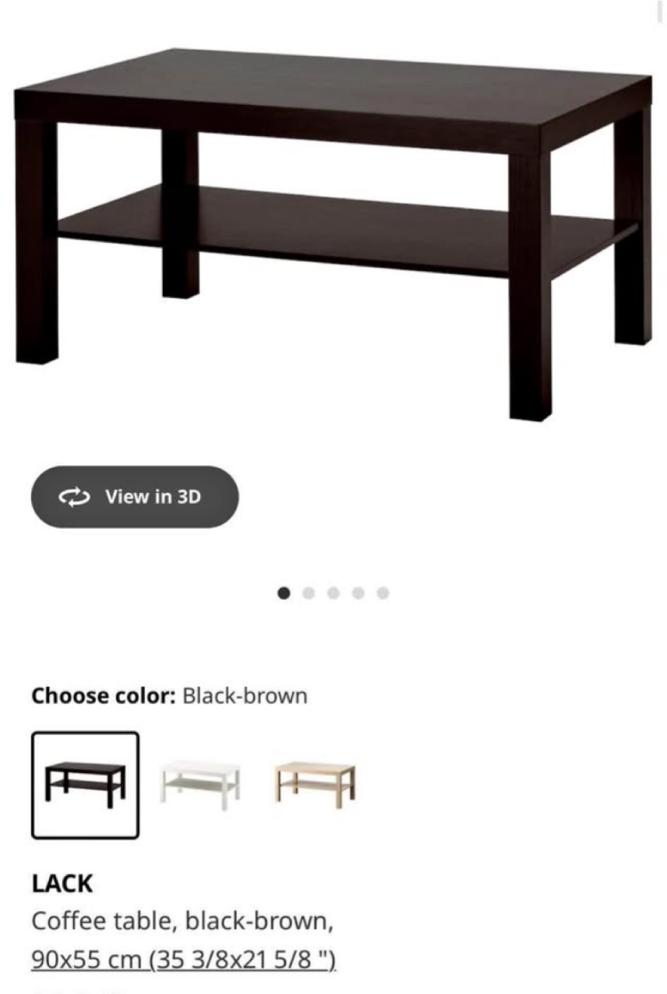 IKEA Black Coffee Table with Shelf - photo 2
