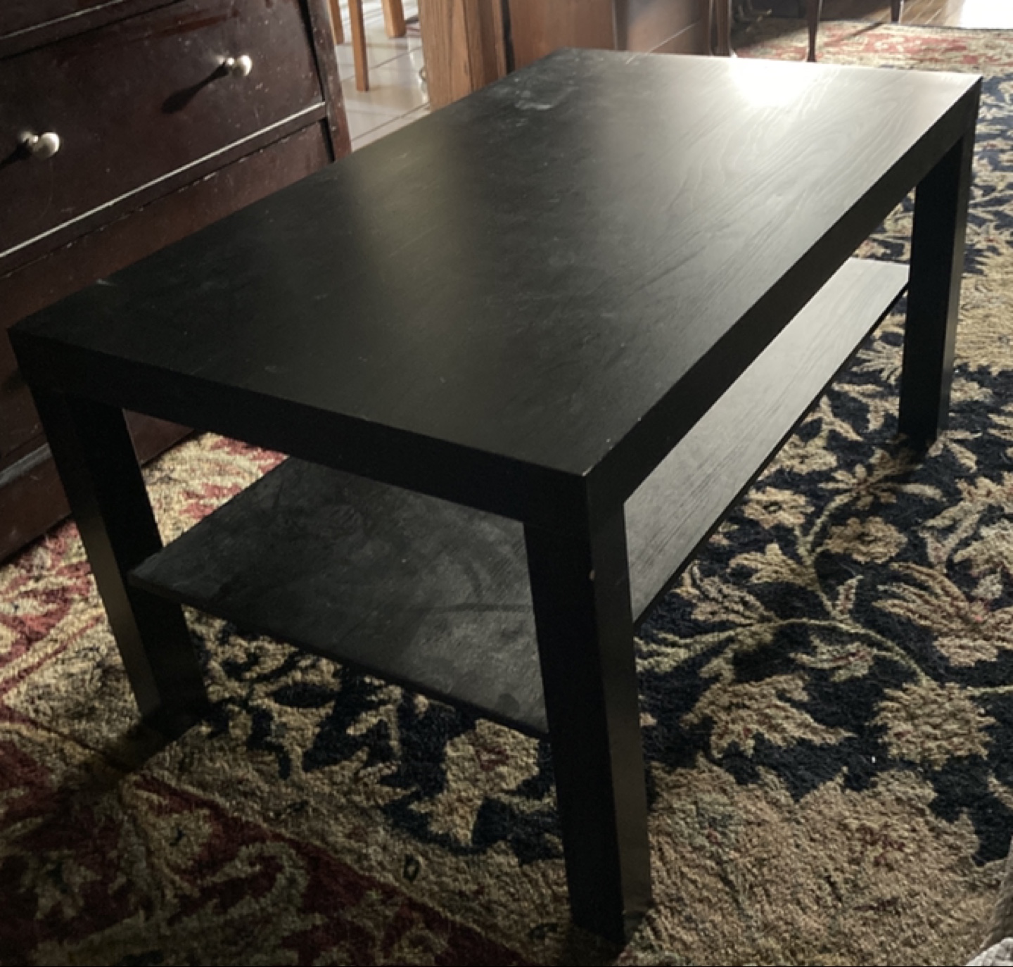 IKEA Black Coffee Table with Shelf