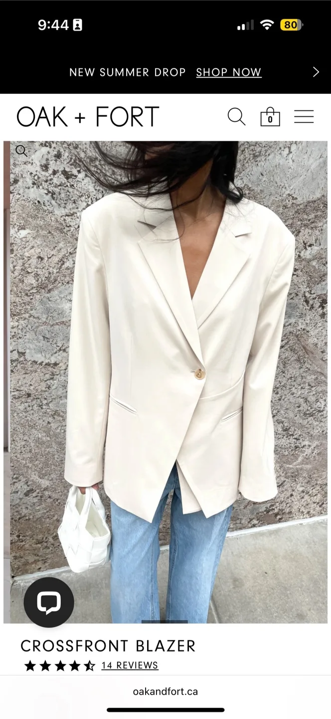 Oak + Fort Crossfront Blazer Size XS thumbnail