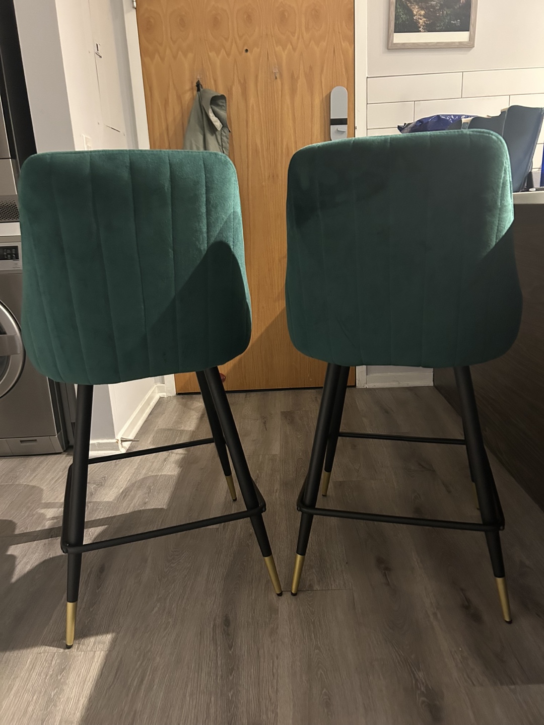 Set of Two Green Bar Stools - photo 3