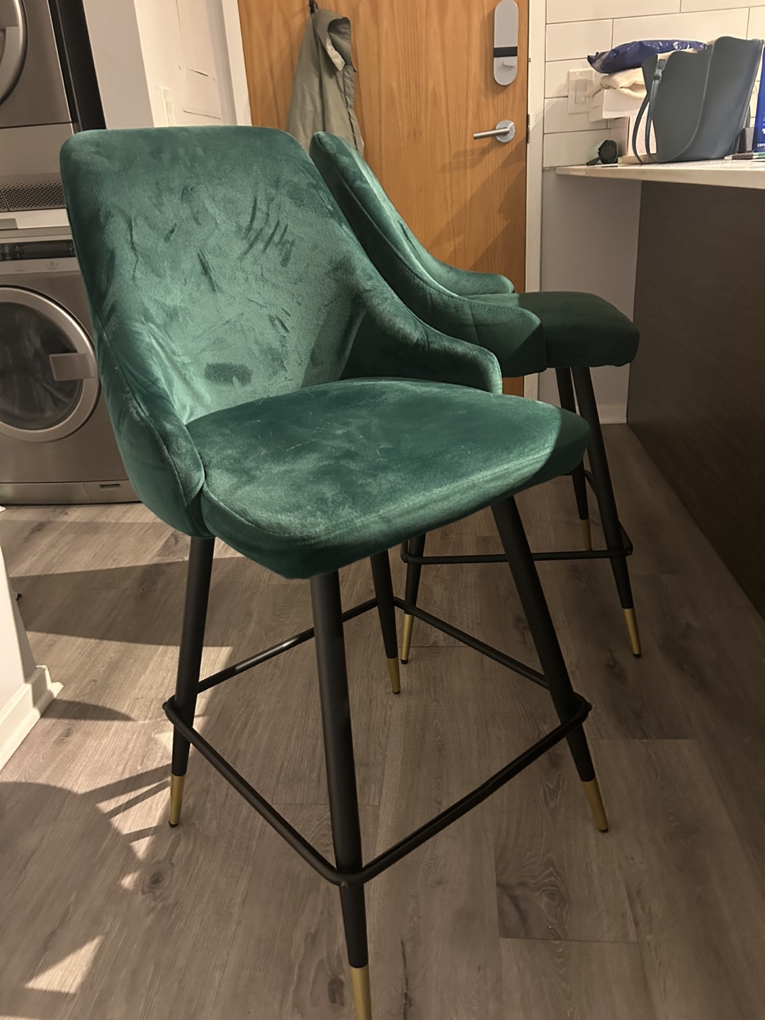 Set of Two Green Bar Stools - photo 2