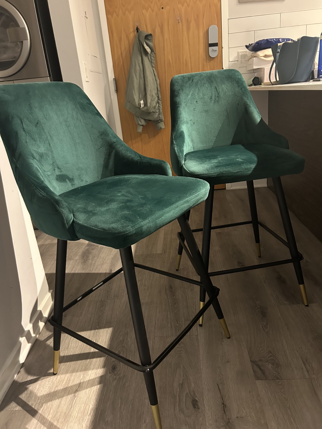 Set of Two Green Bar Stools - photo 4