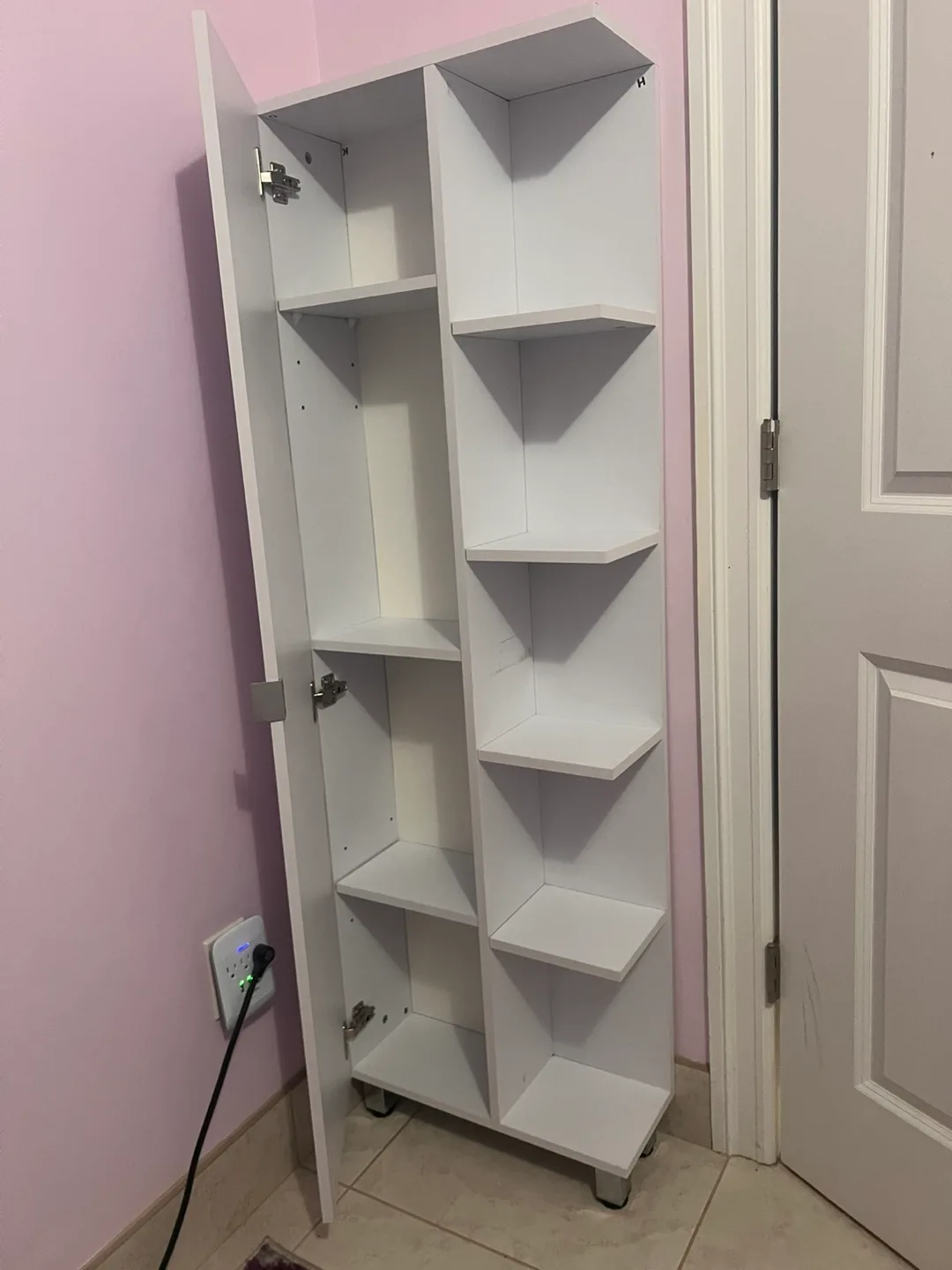 White Wooden Corner Cabinet image indicator(5)