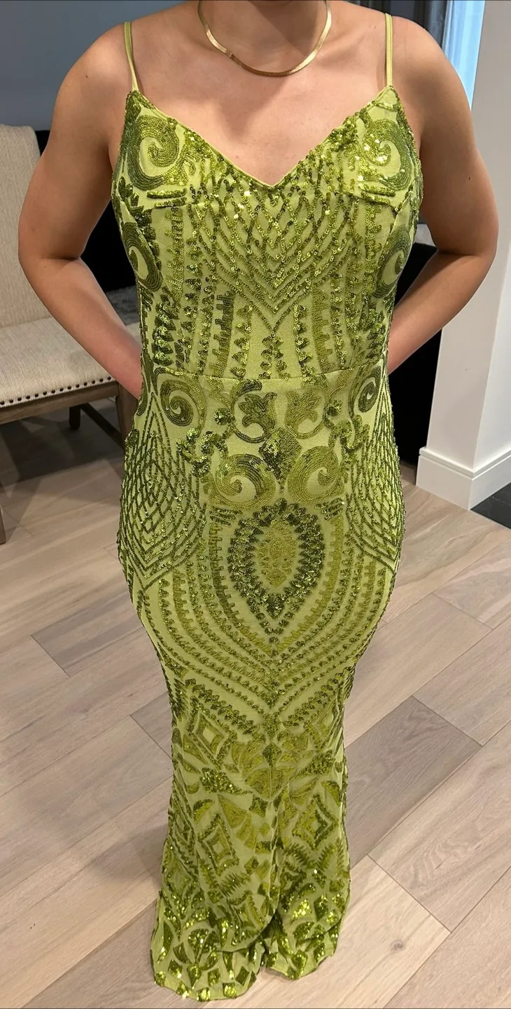 Lime Green Party Dress thumbnail