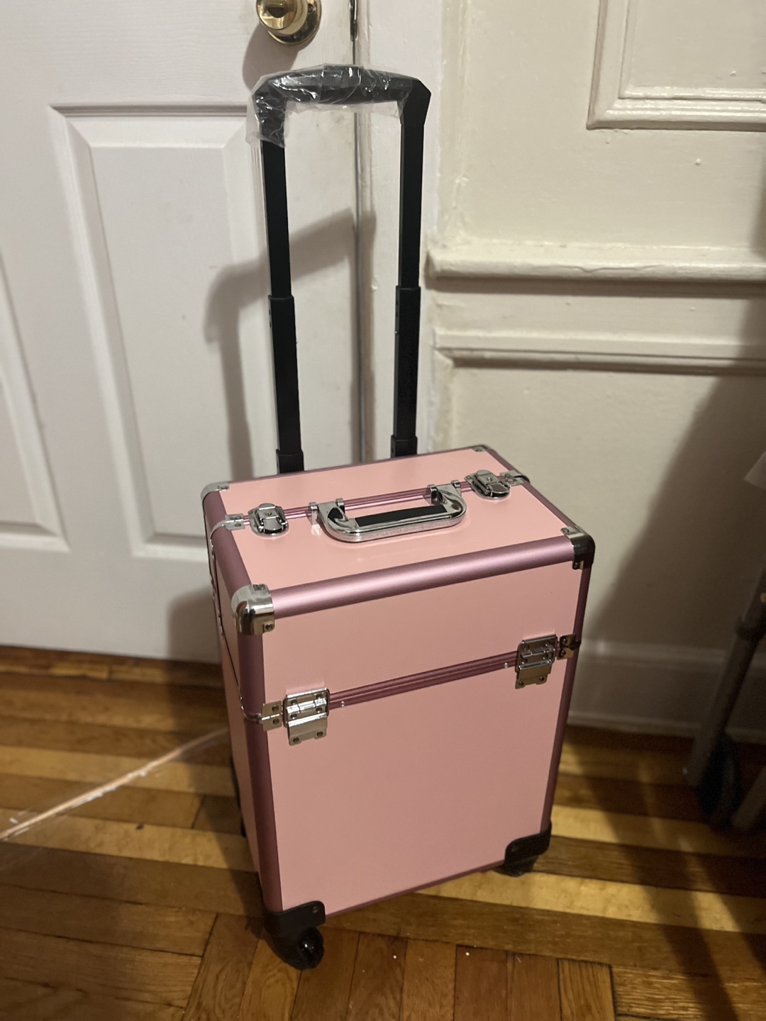 Pink Rolling Cosmetic Case