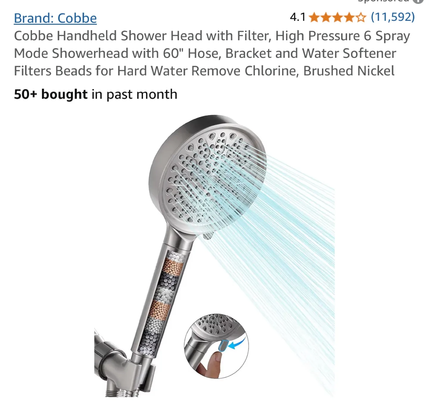 Cobbe Handheld Shower Head with Filter thumbnail