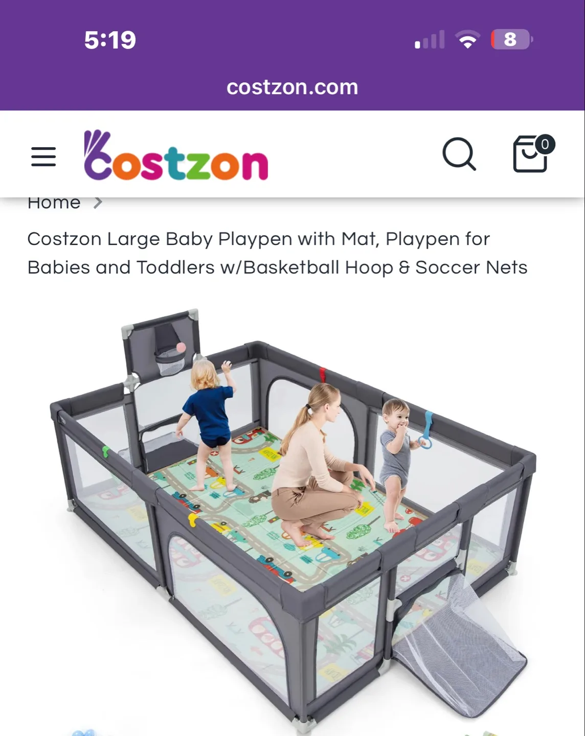 Baby playpen with carrying bag thumbnail