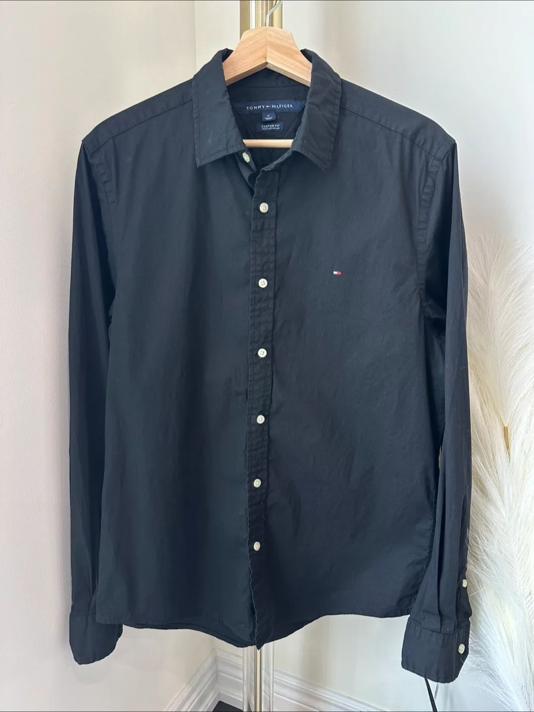 Tommy Hilfiger Men Black Button-Up Shirt Size M thumbnail