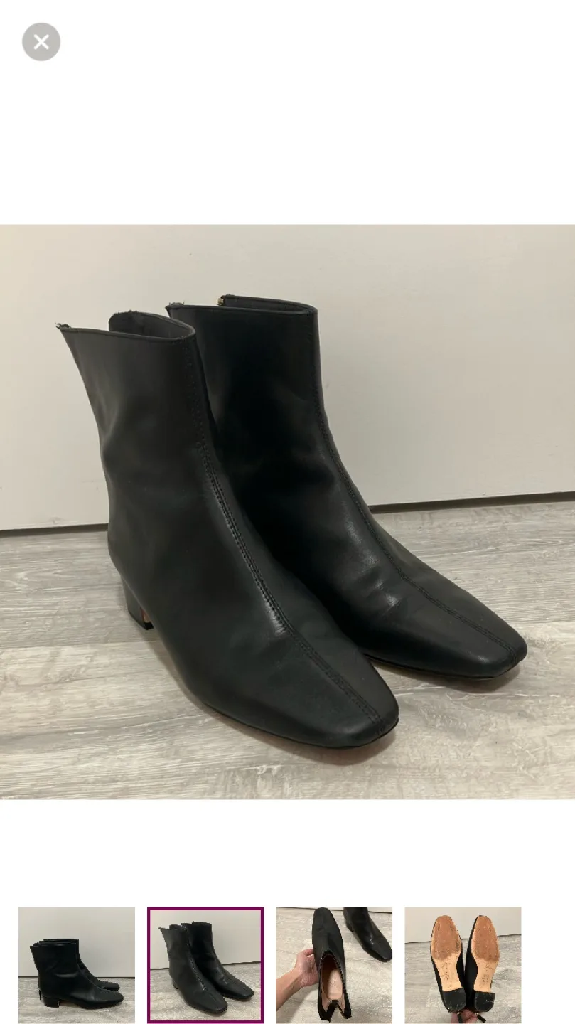 J.Crew Black Leather Ankle Boots image indicator(2)