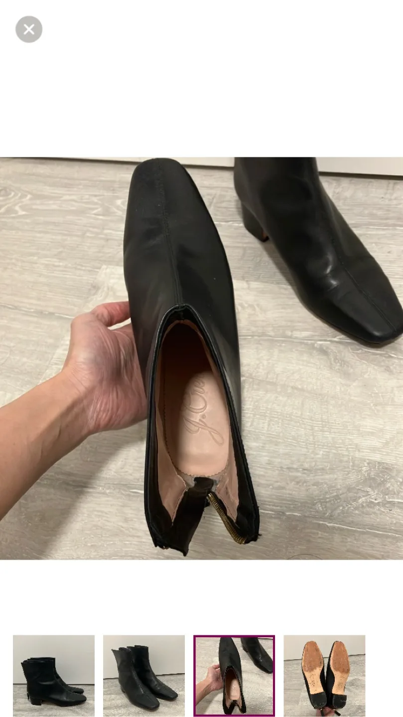 J.Crew Black Leather Ankle Boots image indicator(3)