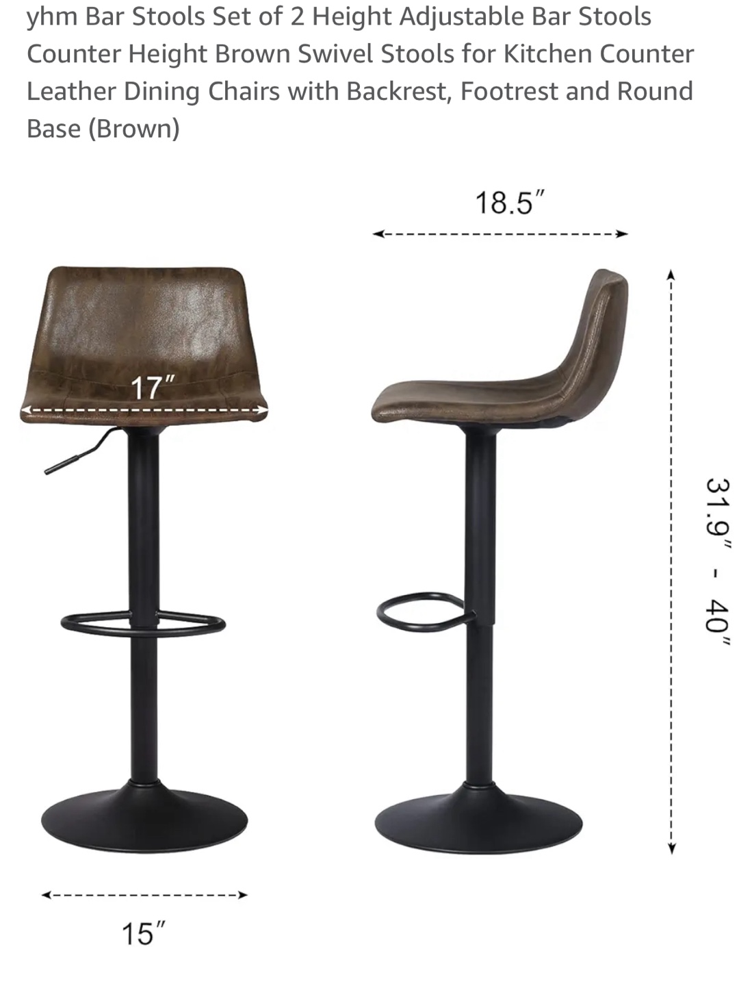 Bar Stool Set of 2 - photo 2