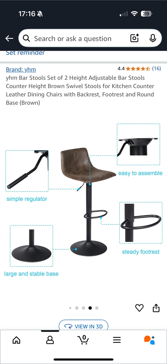 Bar Stool Set of 2 - photo 5