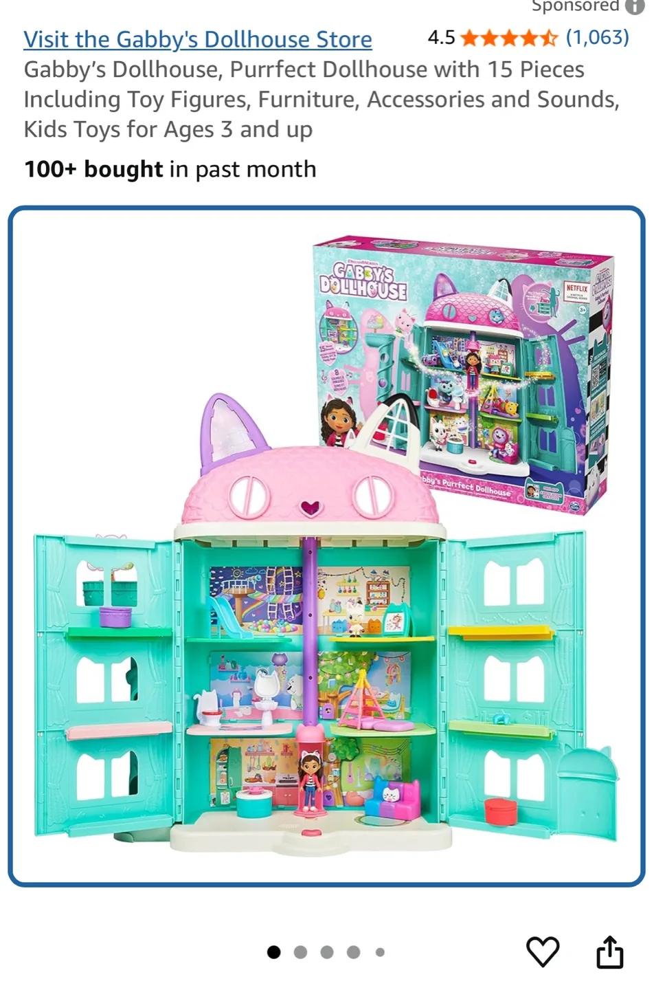 Gabby’s Dollhouse, Purrfect Dollhouse with 15 Pieces image indicator(6)