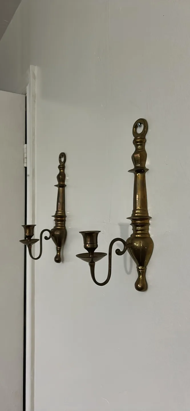 Brass Candle Holders Wall Sconce thumbnail