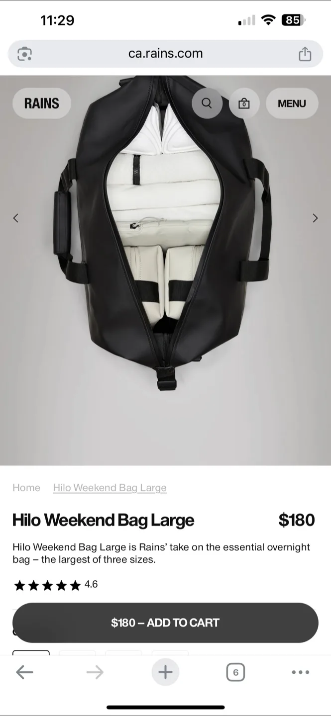 RAINS Hilo Weekend Bag W3 image indicator(6)