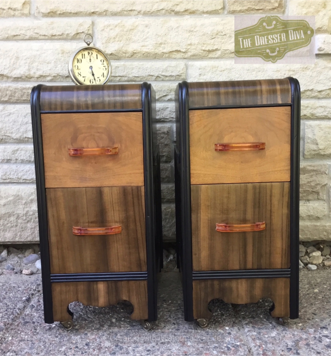 Refinished Art Deco Nightstands