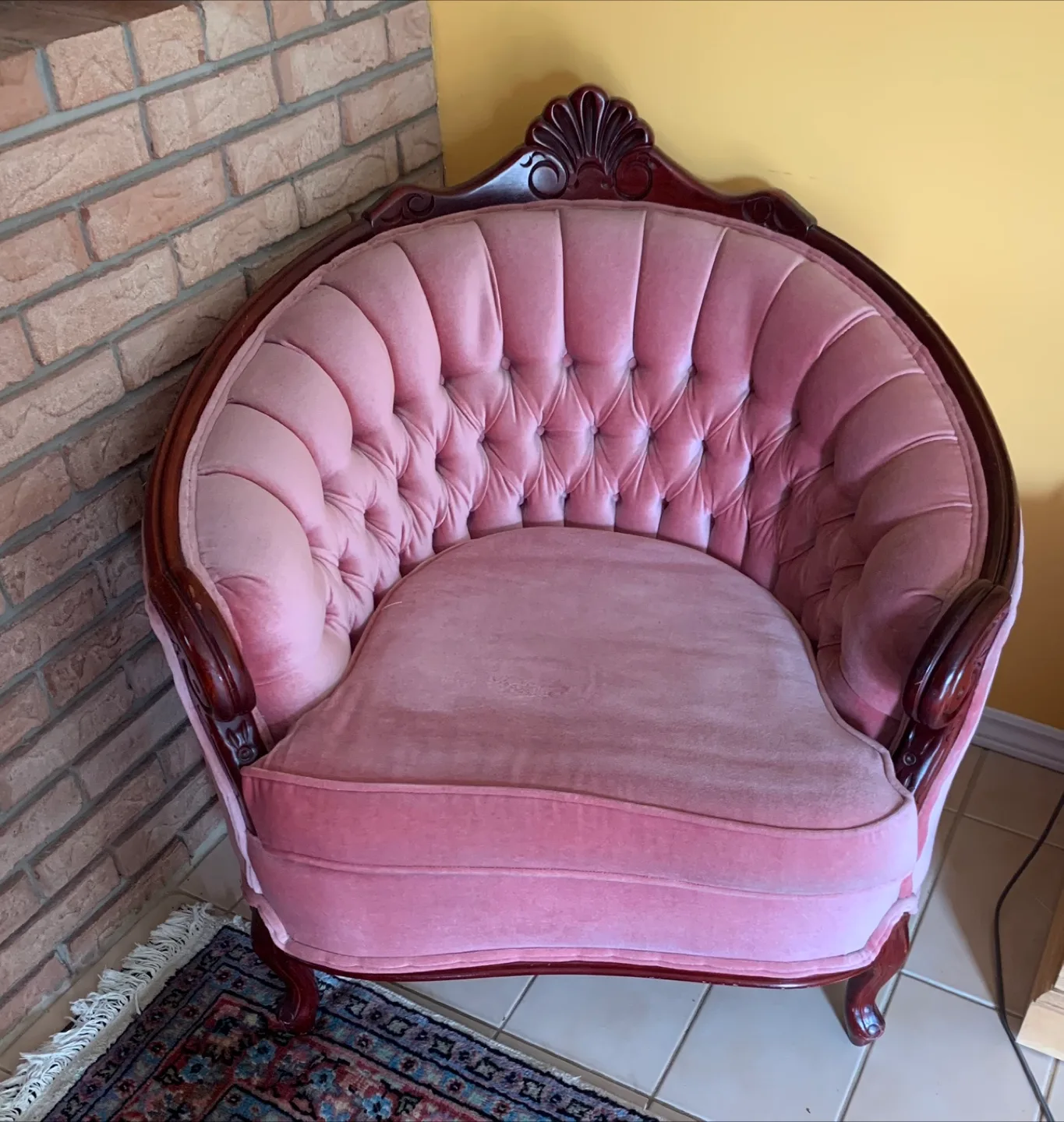 Vintage Pink Velvet Sofa & Chair Set image indicator(3)
