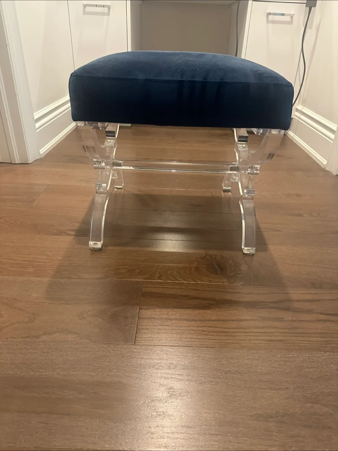 Acrylic & Velvet Ottoman thumbnail