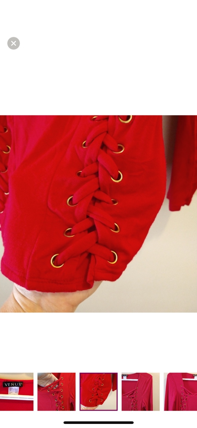 Venus Bold Red Laced Top / Small / PU Fort Garry - photo 5