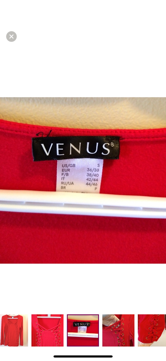Venus Bold Red Laced Top / Small / PU Fort Garry - photo 3