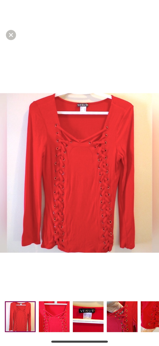 Venus Bold Red Laced Top / Small / PU Fort Garry - photo 2