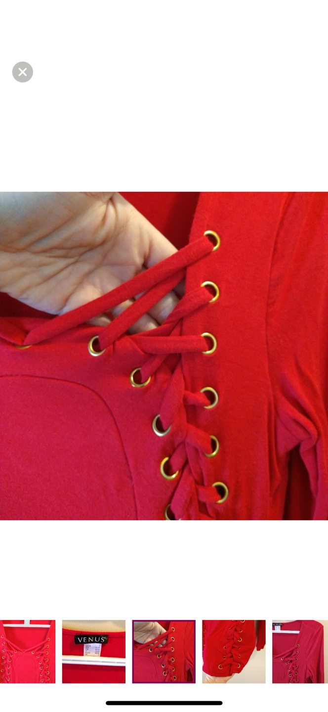 Venus Bold Red Laced Top / Small / PU Fort Garry - photo 4